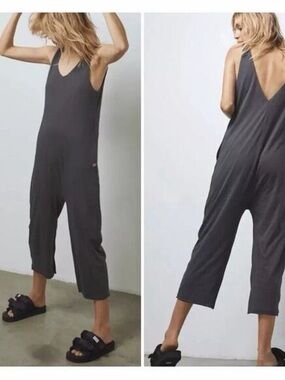 Lunya Blue/Charcoal one piece casual jumpsuit